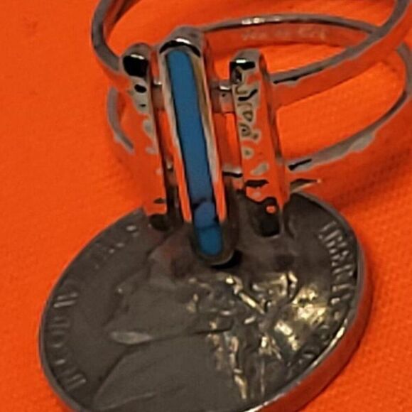 Sadada, 'Strait To It',Turquoises and Sterling Silver, Size 5 Ring - Picture 8 of 10